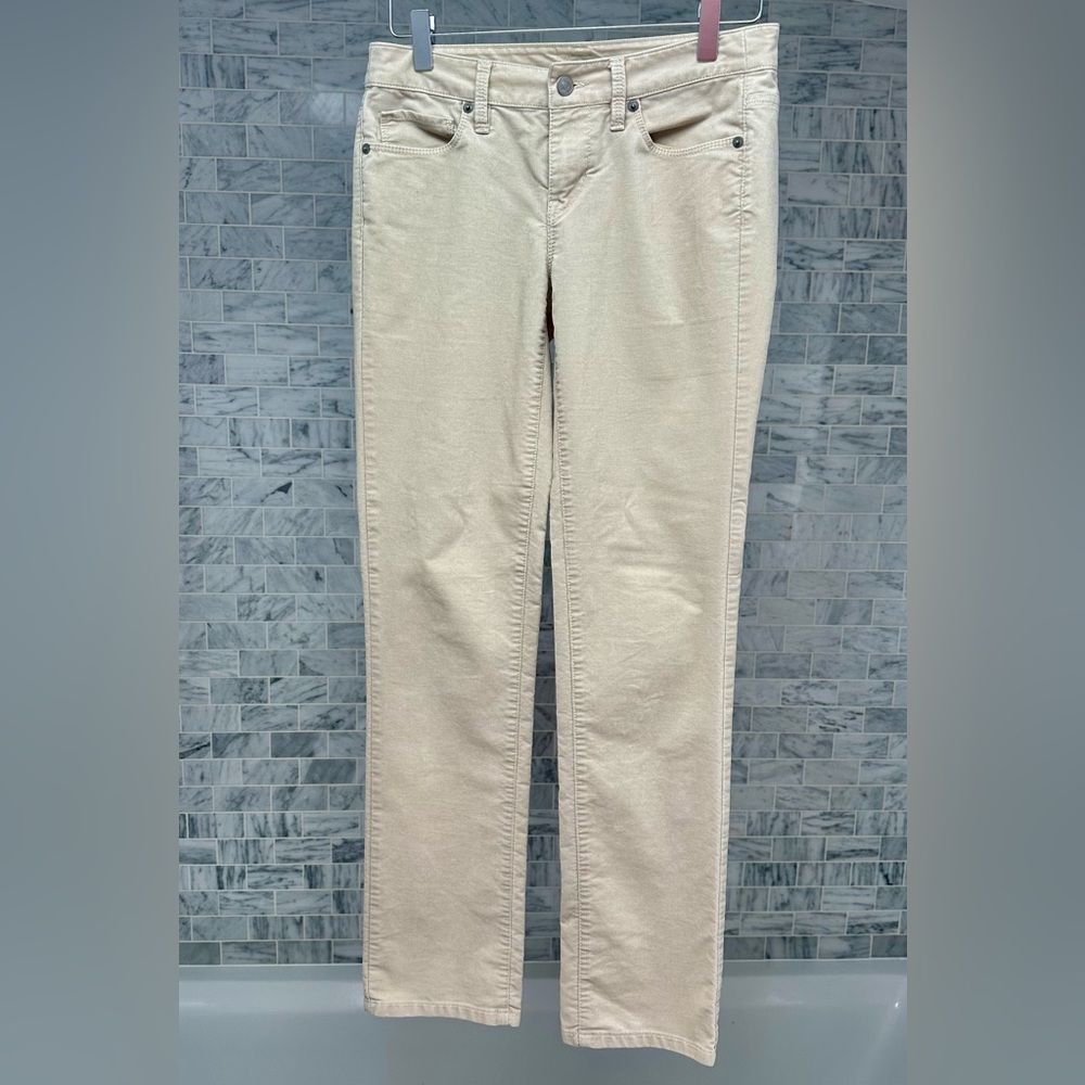 LOFT Cream “Modern Straight” Leg Pants